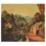 B. Bufalini Oil on Canvas European Mountain...