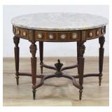 French Louis XVI Style Marble Top Coffee Table...