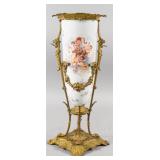 Sevres Style Porcelain and Gilt Bronze Vase...