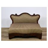 Louis XV Style Mahogany Veneer Slipper Settee...