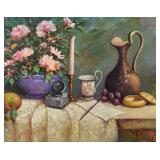Renato Aime Oil on Canvas Still Life with...