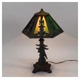 Art Nouveau Style Figural Putti Slag Glass...