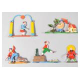 Set of 5 German Flat Figures Illustrating Der...
