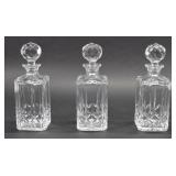 Trio of Atlantis Lead Crystal Square Spirit...