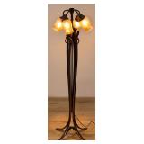4-Light Wrought Iron Floor Lamp with Iridescent...