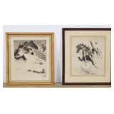 Pair of Reinhold H. Palenske Framed Intaglio...