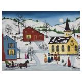Linda Nelson Stocks Acrylic on Canvas Winter...