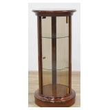 Circular Pedestal Display Cabinet with Smoked...