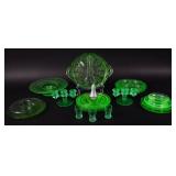 Collection of 20+ Pieces of Green Uranium Glass...