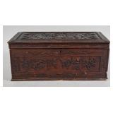Chinese 19th Century Carved Wooden Export Box