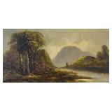 Signed Colp Oil On Canvas River Landscape