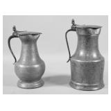 Pair of Antique French Pewter Jugs