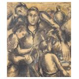 Mixed Media on Paper Mother and Children