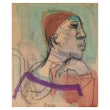 Josef Presser Mixed Media on Paper Clown