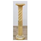 Carved Alabaster Pedestal Column with Solomonic...