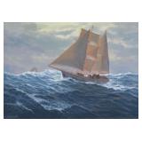 Gabriel Escalante Oil on Canvas Fishing School...