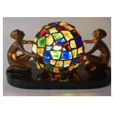 Art Deco Figural Bronze-Patinated Metal and...