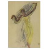 After Auguste Rodin Lithograph Cambodian Dancer