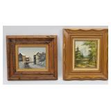 A Pair of Oil on Board Landscapes Signed Dinovi