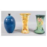 Group of 3 Art Pottery Vases Incl Roseville...