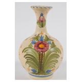 Spanish Talavera Hand Painted Earthenware Bud Vase