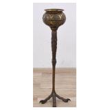 A Cast Bronze Figural Turkey Leg Jardiniere