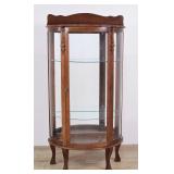 Canadian Oak Curved Glass Display Cabinet with...