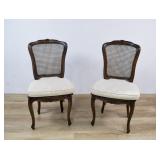 A Pair of Louis XV Style Cane Back Side Chairs