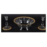 3 Piece American Elegant Glass Console Set with...