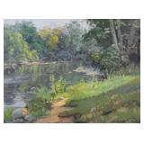 Charles Vickery Oil on Canvas Board Woodscape