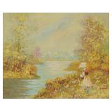Pierre Du Bois Oil on Canvas Spring Scene