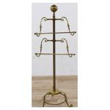 Victorian Brass Adjustable Standing Towel Rack