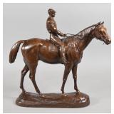 Paul Comolera Bronze Sculpture of a Jockey on...