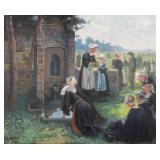 A. M. Esprit (1866-1926), Figures at a Breton...