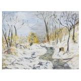 Yezzi Oil on Board Winter Landscape