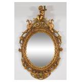 Rococo Revival Carved Giltwood Oval Wall Mirror...