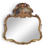 Large Louis XV Style Gilded Mantle Mirror with...