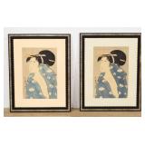 Pair of Japanese Woodblock Prints After...
