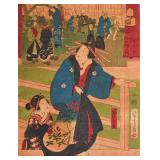 Utagawa Toyokuni III (Kunisada) Woodblock Hour...