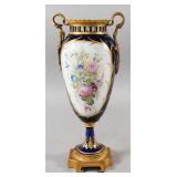 French Sevres Style Porcelain Amphora Vase with...