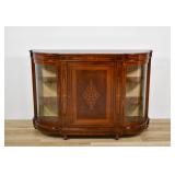 Victorian Burr Walnut and Marquetry Inlaid...