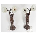 A Pair of Cast Metal Figural Cherub Wall...