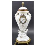 French Bisque Porcelain & Gilt Bronze Clock