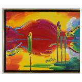 Peter Max Acrylic on Canvas Landscape, 1997