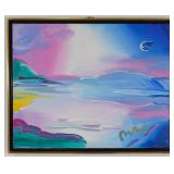 Peter Max Acrylic on Canvas Landscape, 1997