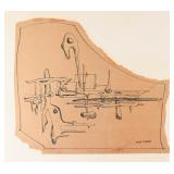 Yves Tanguy Ink Drawing Abstract Design