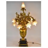 F. Barbedienne Seven-Light Gilt Bronze Lamp
