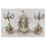 Meissen Four Seasons Clock & Candelabra