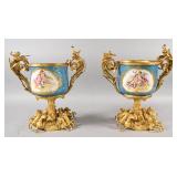 Pair Sevres Ormolu-Mounted Porcelain Jardinieres