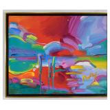 Peter Max Acrylic on Canvas Landscape, 1997